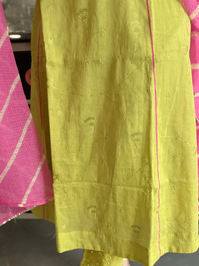 Yellow 3pc Suit with Contrast Leheriya Dupatta 6.webp