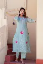Stylish pastel Blue embroidered Suit set 2.webp