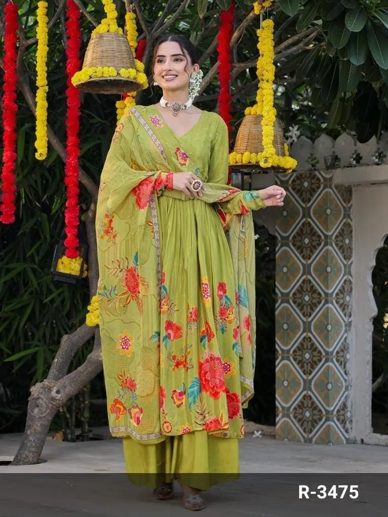 Green Premium Crape Party Wear Suit.webp