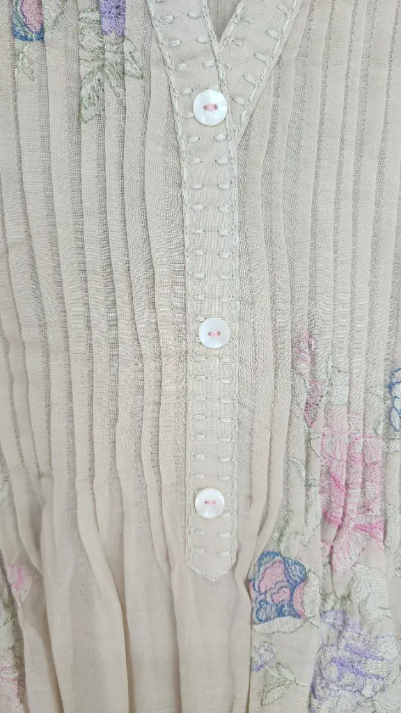 Chiku Beige Kurta Pant Set with light Flower Thread Work4.webp