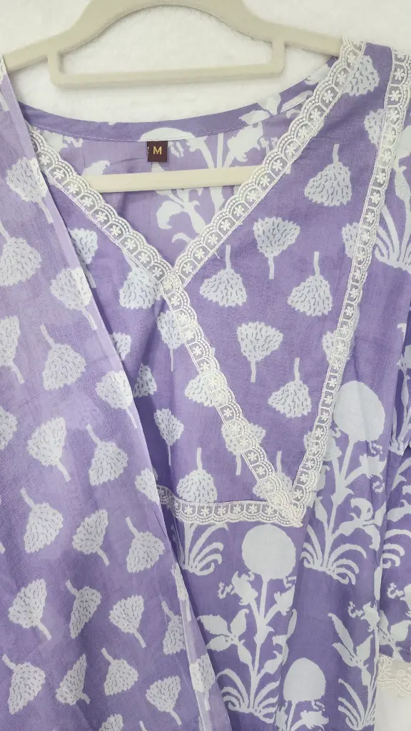 Lace with Flower Design Suit Lavender 3.webp