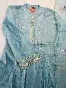 Blue   Mul Chanderi  Stylish pastel Blue embroidered kurta set5.webp