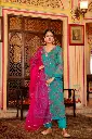 Green Chinnon   Plazzo Suit with contrast Pink Dupatta 4.webp
