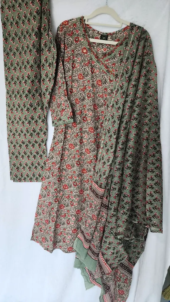 Cotton Light Green with Red flower design3.webp