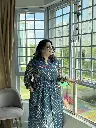 Blue Anarkali Cotton with front Pockets 1.webp