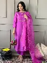 Lilac 3 pc Suit with gota patti work on Yoke with Organza Dupatta 2.webp