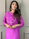 Lilac 3 pc Suit with gota patti work on Yoke with Organza Dupatta 6.webp