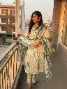 Light Blue   Cotton Jaypuri Block Print Suit.webp
