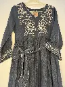 Pure cotton Hand-embroidered Dress for women (Navy Blue).webp