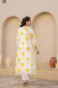 White and Yellow Block Print Kurta Pant Set.webp