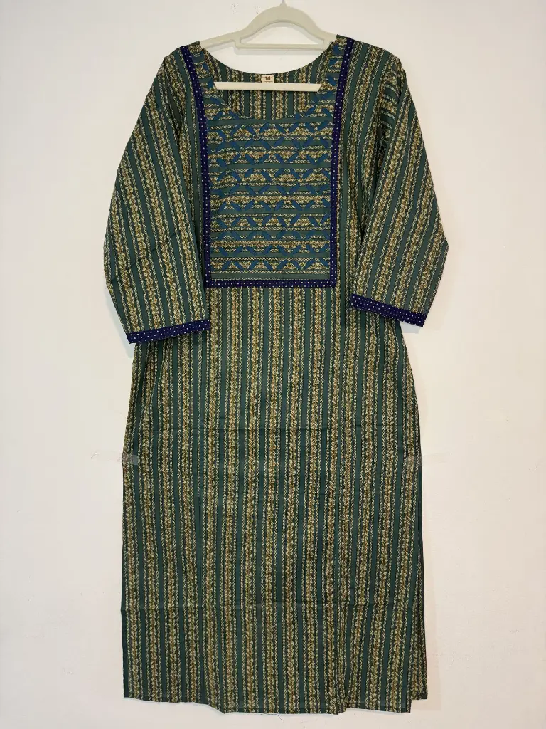 Cotton Green Striped Kurta1.webp