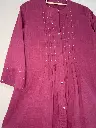 Wine Color Cotton Kurta Pant Set.webp