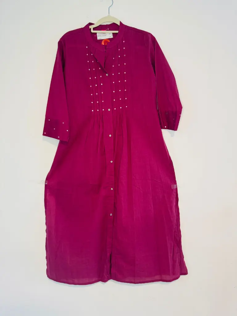 Wine Color Cotton Kurta Pant Set5.webp