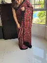 Red Ajrakh Modal Silk Saree Singapore - Shuddh Desi SG 3.webp