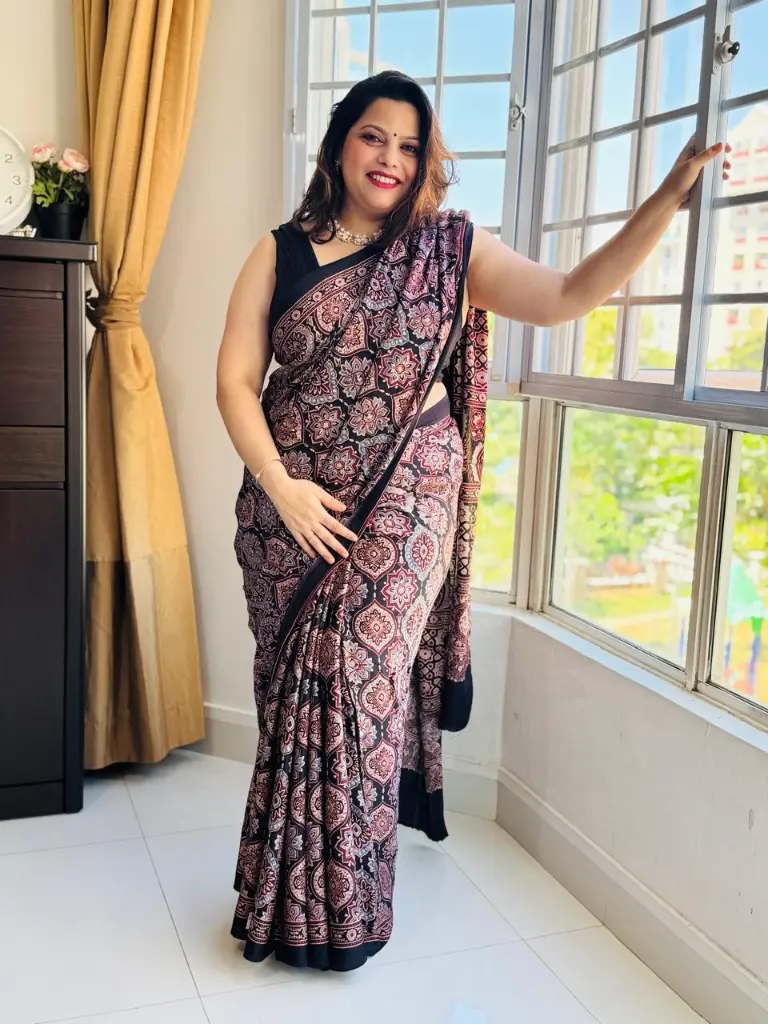 Sand colour Premium Modal Silk Saree- Shuddhdesisg.webp