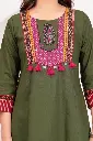 Mehendi Green 3pc with tassels on Yolk Pink Dupatta 4.webp
