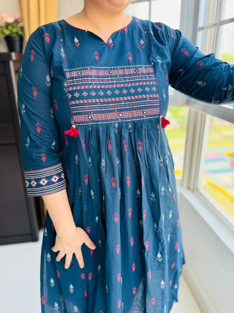 Cotton Navy Blue Kurta Pant Set-Shuddhdesi Sg 5.webp
