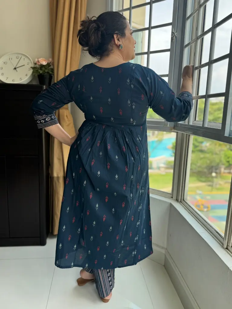 Cotton Navy Blue Kurta Pant Set-Shuddhdesi Sg 4.webp