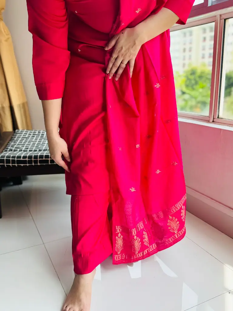 Fusia Pink Roman Silk Suit-Shuddhdesi Sg 1.webp