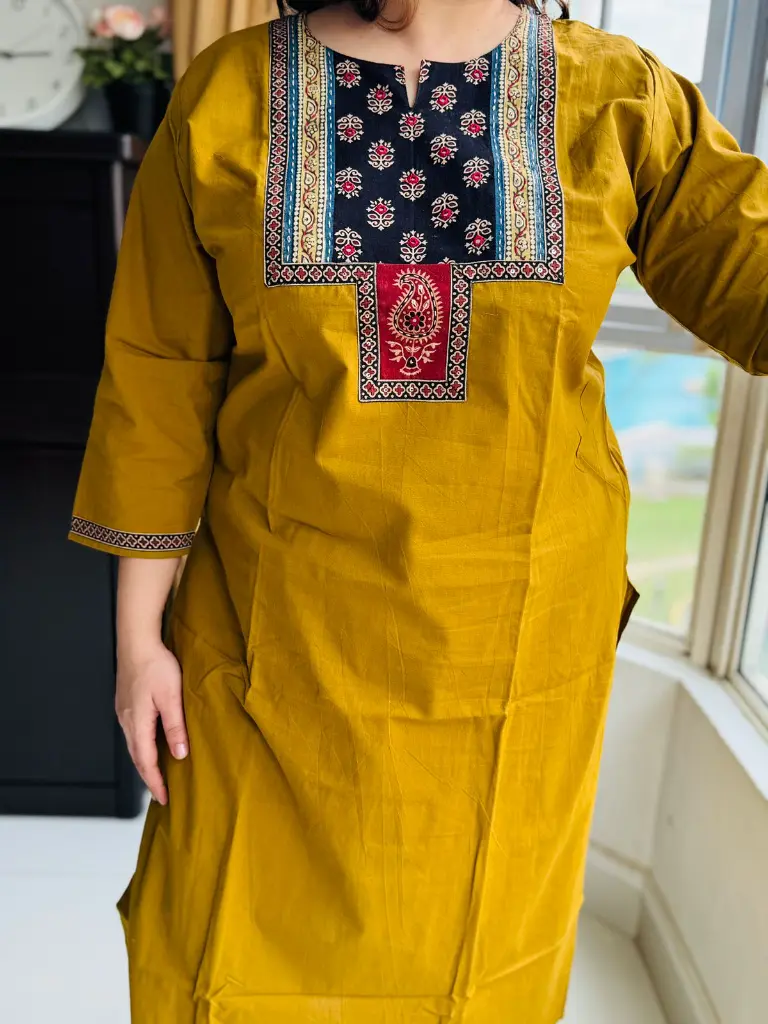 Yellow Cotton Kurta Pant Set-ShuddhdesiSg 1.webp