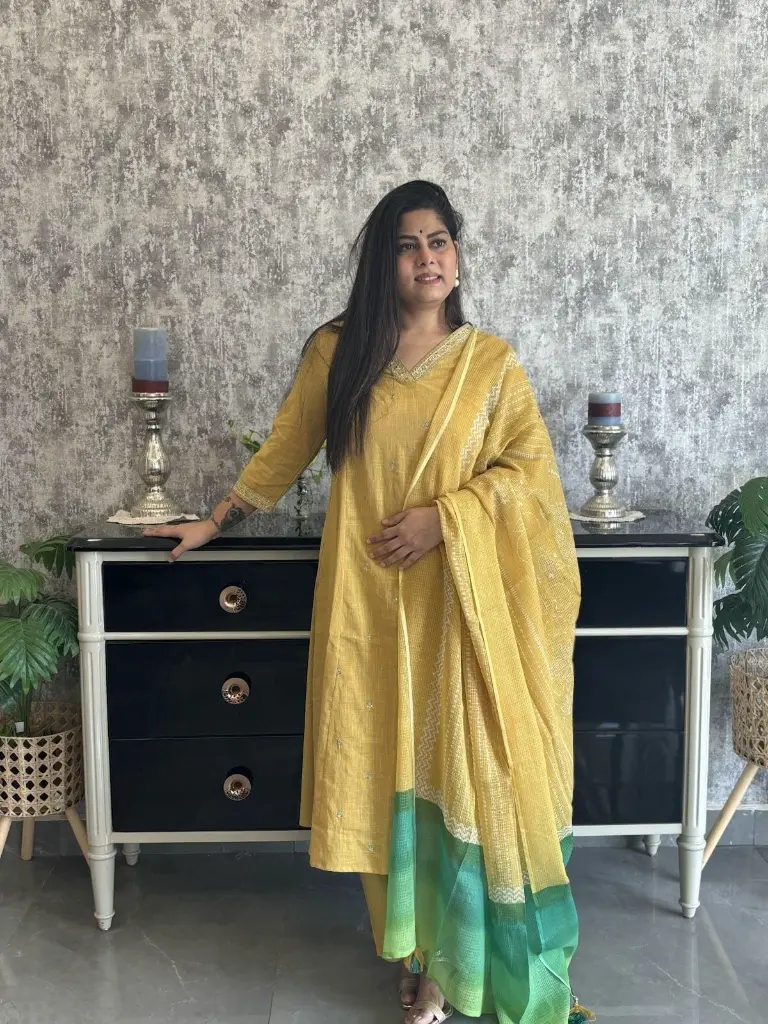 Yellow 3pc Set with Yellow Green Dupatta 1.webp
