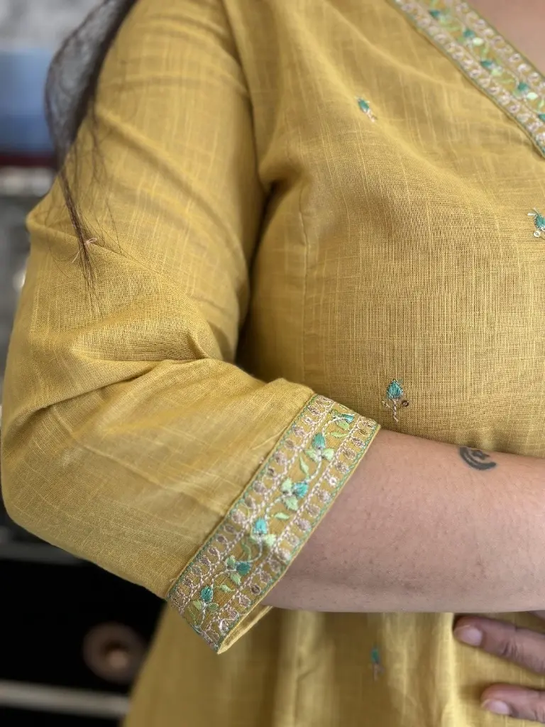 Yellow 3pc Set with Yellow Green Dupatta 3.webp