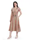 Embroidered Dress Woven Fabric Beige and Orange 1.webp