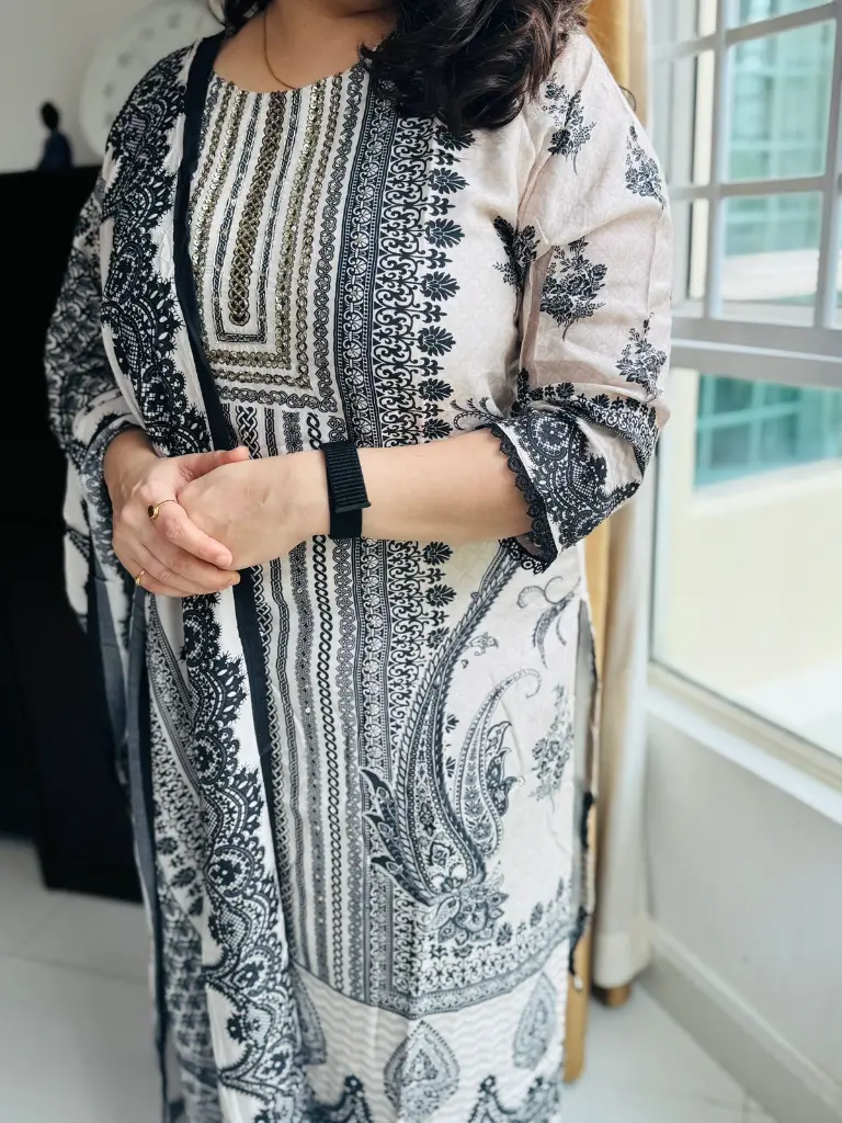 White Black Suit with cut dana and sequence work 5.webp