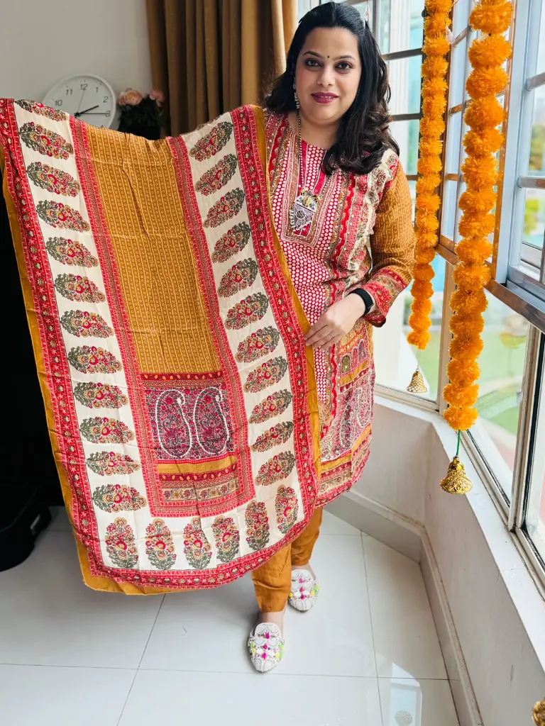 Multi colour Crape Suit  Swarovski ( mustard) 14.webp