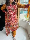 Multi colour Crape Suit  Swarovski ( mustard) 4.webp