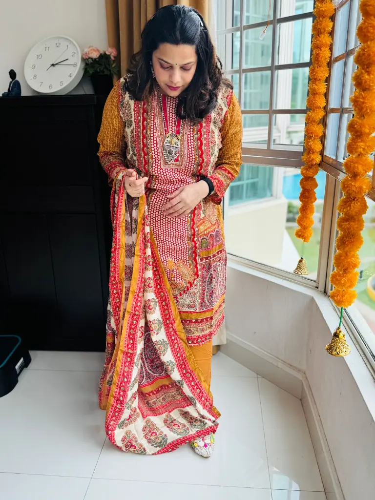 Multi colour Crape Suit  Swarovski ( mustard) 13.webp