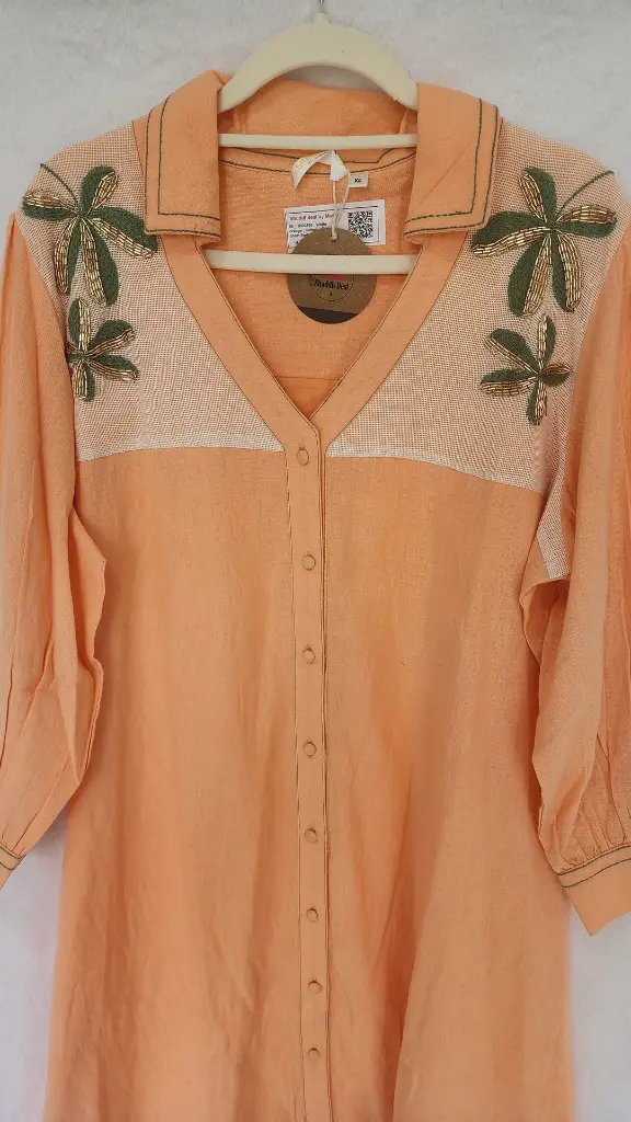 Peach Short Embroiderd Dress 2.webp
