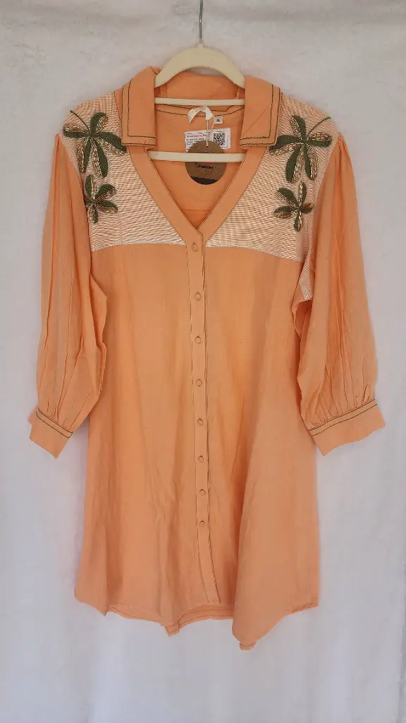 Peach Short Embroiderd Dress 1.webp
