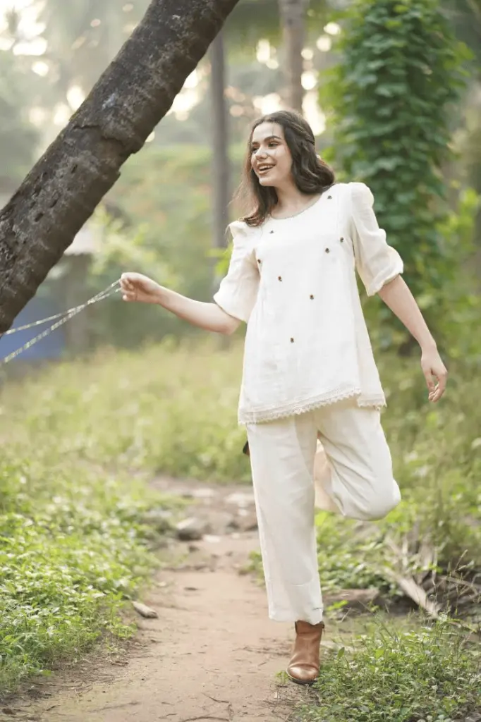 White Coord Set Puff Sleeves 2.webp