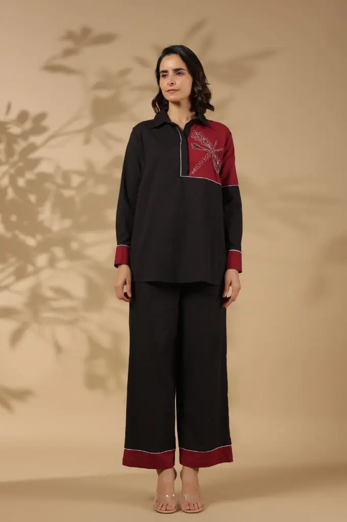 Black  | Cotton | Black Co-ord Set 5 (SD_HCO4042 )