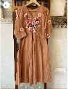 Brown | Cotton  | Brown Mul Cotton Dress 