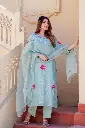 Mint Blue | Mul Chanderi | Light/Mint Blue Mul Chanderi