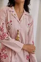 Dusky Pink | Cotton | Handblock Kurta Pant Set with Inner