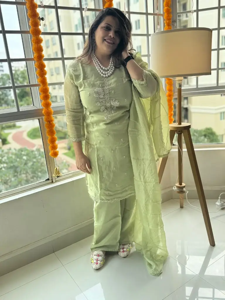 Pastel lavender Full  cut dana hand work 