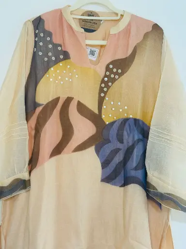 [SD_HSU60117] Peach  | Cotton | Peach Mul Chanderi Suit 