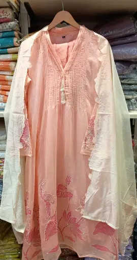 [JL_SSU4050] Peach | Mul Chanderi | Peach Mul Chanderi